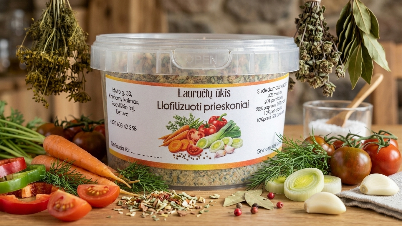 liofilizuoti prieskoniai